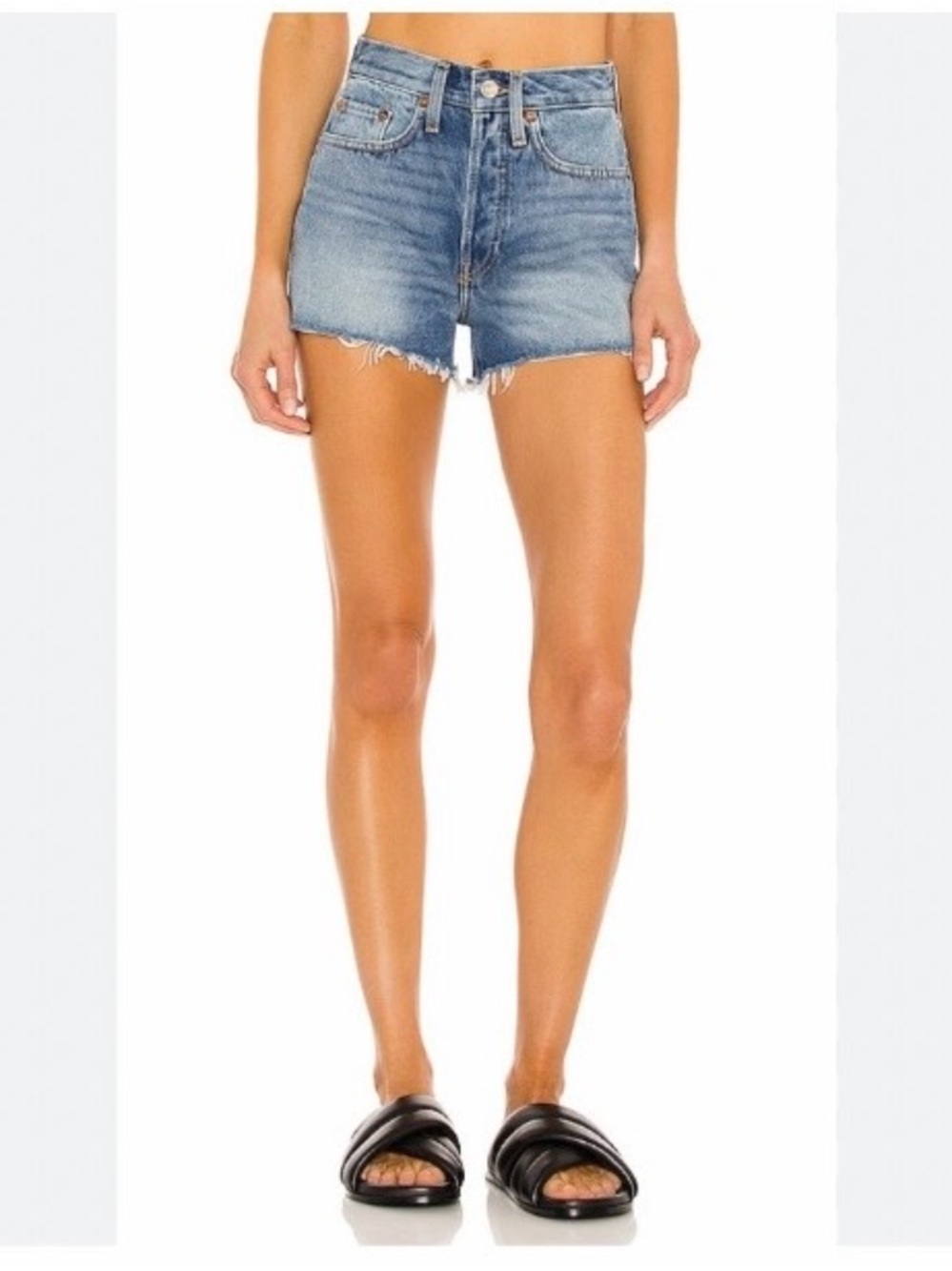 Redone 70s high rise denim shorts